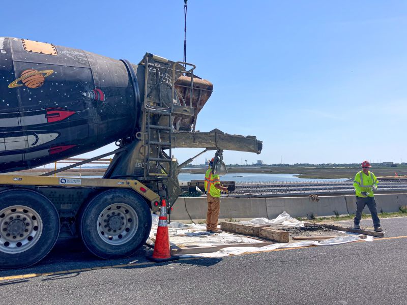 A Chaney Enterprises concrete mixer at NASA's Wallops Flight Facility, Virginia