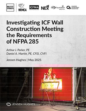 Fire Testing Study for Exterior Walls Constructed of ICFs Cover